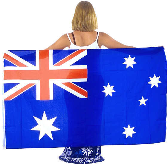 Australian woman with Australian flag